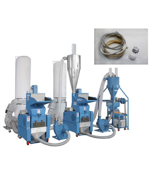 PVC soft pipe crusher& nylons separation system